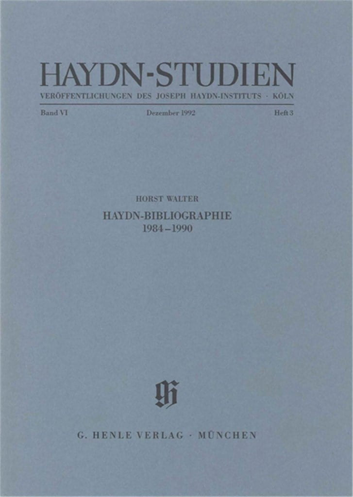 Haydn-Studien Bd. 6 Heft 3